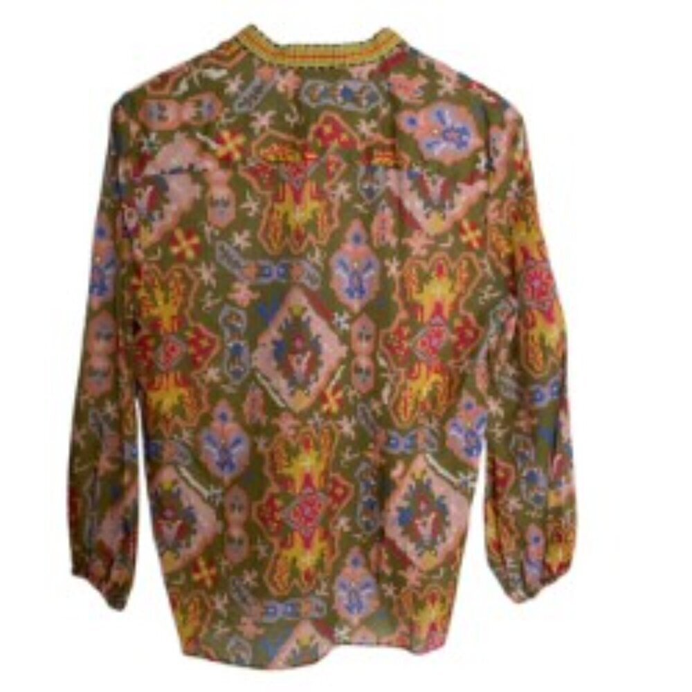 Zara Long Sleeve Printed Top Small - Picture 3 of 5